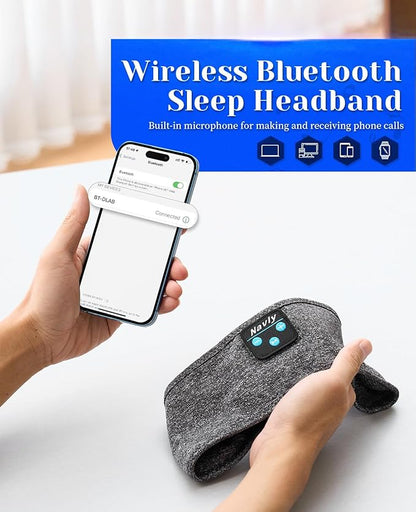 Navly Sleep Headphones, 12Hrs Sports Headband with Soft Cozy Earbuds Comfortable, Headphones Headband with Ultra-Thin HD Stereo Speakers Perfect for Workout,Running,Yoga,Travel