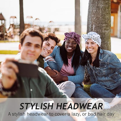 Ababalaya Satin Lined Beanies for Women Chemo Headwear Silky Lined Cotton Sleeping Cap