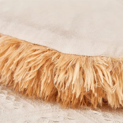 MOOWOO Fluffy Heart Pillow, Faux Fur Throw Pillow,Sherpa Plush Fluffy, Cute Soft Throw Cushion, Valentines Day,Thanks Giving Days,Christmas Day Decorative for Home Bed Couch Heart Shape