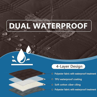 hyha Waterproof Dog Blanket, Reversible Pet Bed Blanket, Soft Sofa Couch Cover for Dogs Washable, Waterproof Pet Couch Covers for Sofa Puppy Cats Furniture Protector(68"x82", Chocolate/Dark Grey)