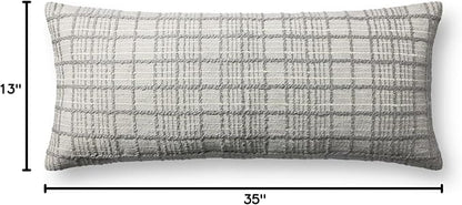 Loloi Magnolia Home by Joanna Gaines Liv Collection PMH0064 Grey 13'' x 35'' Cover w/Poly Pillow