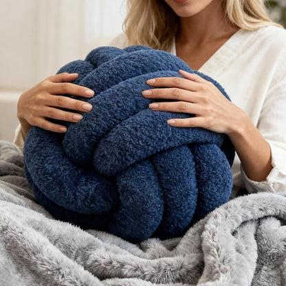 Knot Pillow - Throw Pillows Room Décor Couch Pillow for Living Room Relieve Stress, Decorative Pillows Round Knot Cushion Pet Toy, Navy 12 Inch