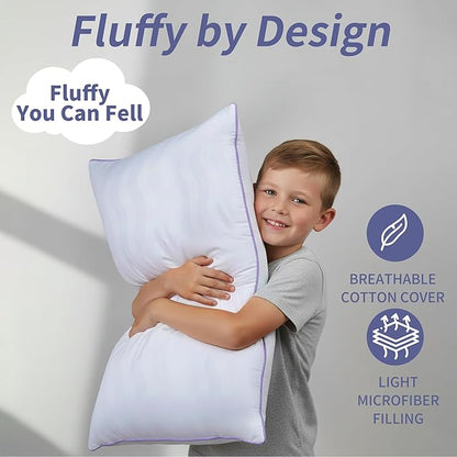 Dreamara King Size Pillows Set of 2 - Hotel Collection Bed Pillows with Down Alternative Fill, Soft & Supportive for Side, Stomach & Back Sleepers, Fully Machine Washable & Adjustable Loft Design