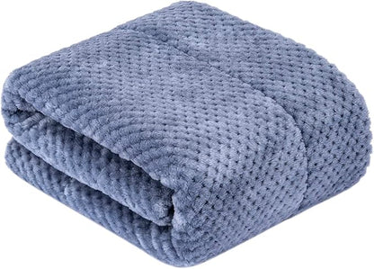 DW Plush Fleece Receiving Blanket for Dog, Cat, Pet - Warm & Soft, Couch, Sofa, Travel & Outdoor, Camping (32" x 40"), Smoked Blue