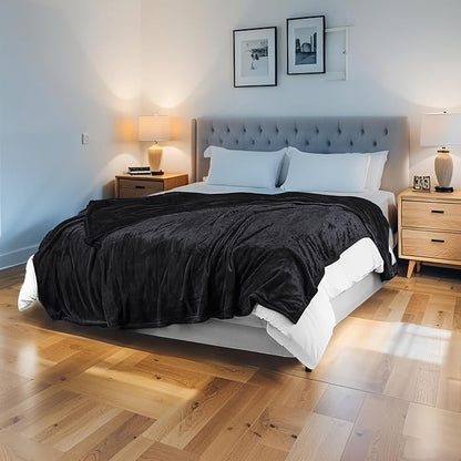 Electric Heated Blanket 72"x84" Full Size Flannel Heated Blanket, Cozy & Warm for All Night, 4 Heat Settings & 10 Hours Auto Off, Machine Washable, Iron Grey