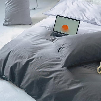 KAREVER Gradient Gray Comforter Set Ombre White Gray Bedding Set Twin Boys Girls Aesthetic Comforter 3 PCs Bed Blanket Set Twin