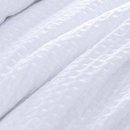 Chezmoi Collection Wilmer 3-Piece Waffle Weave Comforter Set - Soft and Cozy All Season Bedding Set, Queen, White