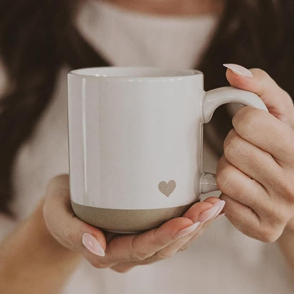 Sweet Water Decor Heart Stoneware Coffee Mugs - 14Oz Cute Coffee Mugs for Hot and Cold Drinks - Dishwasher and Microwave Safe - Gift for Special Someone - Ideal for Espresso & Tea Lovers