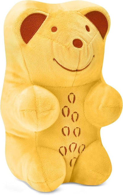 iscream Haribo Gummi Bear Furry 8.5" x 5" Candy Character Shaped Pillow, Orange