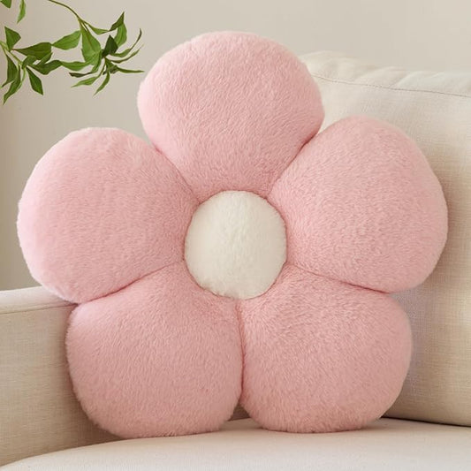 Zlgkjk Flower Pillow, Decorative Throw Pillows with Soft Plush for Couch Bed, Cute Daisy Pillow Cushion Home Decor Floral Throw Pillow (Pink, 19.6 Inches)