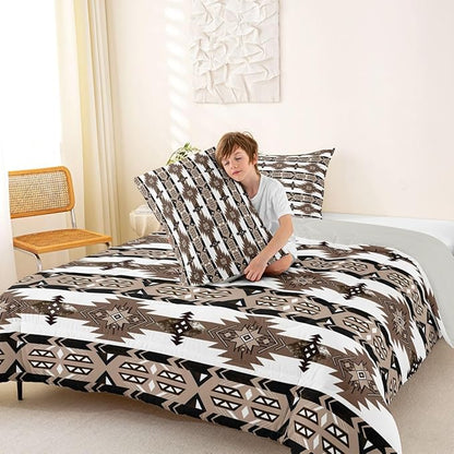 Erosebridal Western Boho Queen Comforter Set,Aztec Quilt,Ethnic Tribal Arrow Bedding Set Country Decor Western Duvet Insert,Western Room Decor for Bedroom Boho Living Room Decor,Southwestern Decor