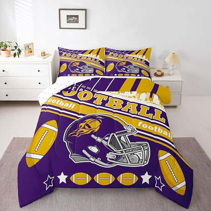 Feelyou Football Bedding Set Boys Girls King Size Women Men Football City Comforter Rugby Sports Duvet Quilt Bedroom Decor