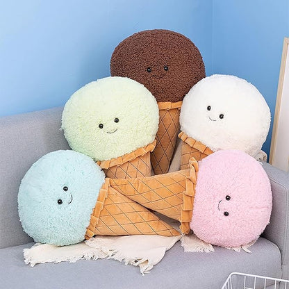 Five-Color Ice Cream Pillow - Soft and Skin-Friendly Fabric, Meticulous Craftsmanship (Blue)