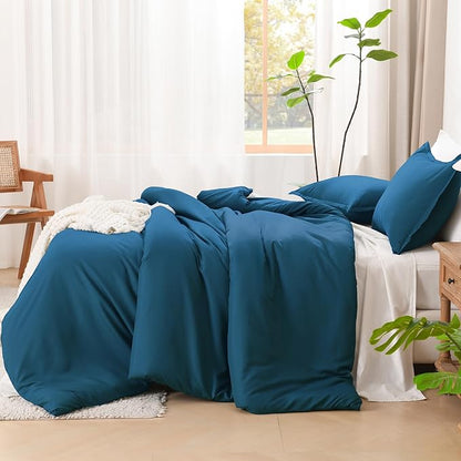 Litanika Teal Comforter California King Size, 3 Pieces Cal King Turquoise Lightweight Solid Bedding Comforter Set, All Season Fluffy Bed Set (104x96In Comforter & 2 Pillowcases)