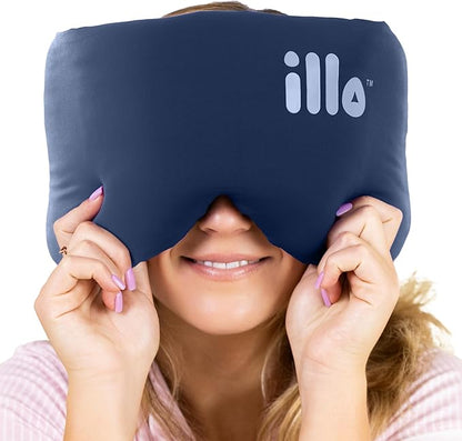 illo Wearable Pillow Sleep Mask | Soft Mulberry Silk Blackout Sleeping & Napping Eye Mask | Best for Home Bed, Work, Camping, Airplane, Side Sleeper | Reversible as Travel Neck Pillow | Women & Men