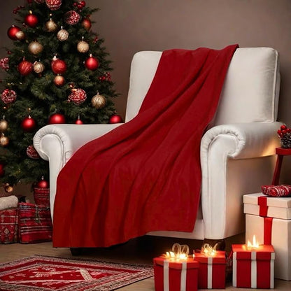 ZYFZCYBL Fleece Throw Blanket Blankets Bulk 6 Pack Soft Lightweight for Cozy Polar Fleece 50 x 60 Solid Pet-Friendly Colorful Bed Sofa Couch Fleece Fabric Travel Wedding Gift（Wine Red）
