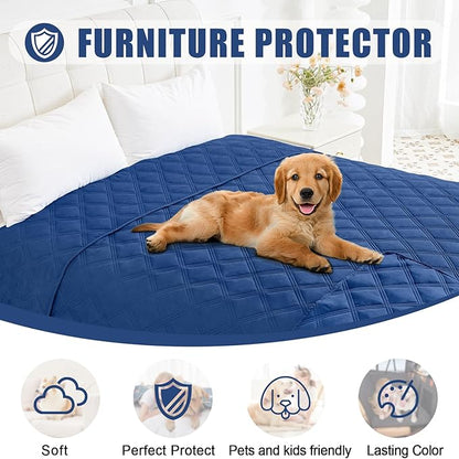 Smiry Waterproof Dog Bed Cover Blanket 40x50, Soft Reversible Pet Blanket, Washable Leakproof Cats Dogs Couch Cover for Sofa, Couch, Furniture, Navy/Navy
