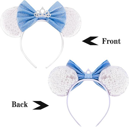 Mouse Ear Headbands,Sparkle Mouse Ears Headband for Women Girls Cartoon Princess Costume Cosplay Decoration (Cinderella)