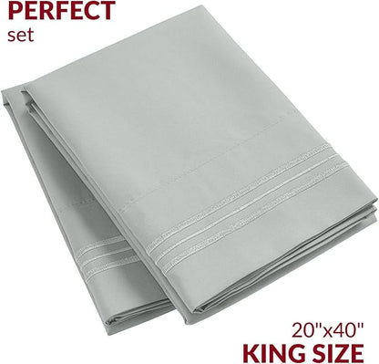 Mellanni Pillow Cases - Luxury, Extra Soft, Cooling Pillow Covers - 2 PC Iconic Collection Pillowcases - Envelope Closure (King 20" x 40", Spa Mint)