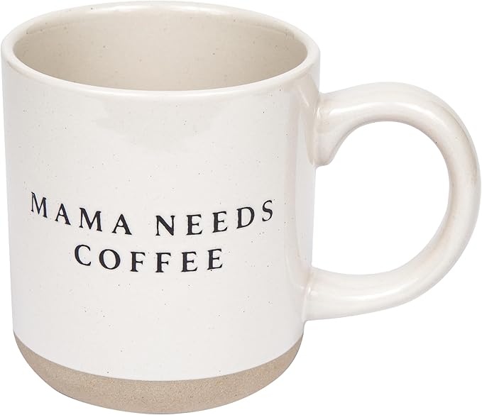 Sweet Water Decor Mama Needs Coffee Stoneware Coffee Mugs - 14Oz Cute Coffee Mugs for Hot & Cold Drinks - Dishwasher & Microwave Safe - Mothers Day Gift - Ideal Tea & Espresso Mugs