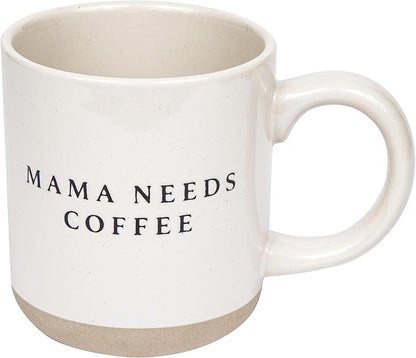 Sweet Water Decor Mama Needs Coffee Stoneware Coffee Mugs - 14Oz Cute Coffee Mugs for Hot & Cold Drinks - Dishwasher & Microwave Safe - Mothers Day Gift - Ideal Tea & Espresso Mugs