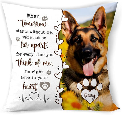 Personalized Pet Photo Memorial Throw Pillow (Insert Included), Sympathy Gift for Pet Loss, Dog Loss Gift, Photo Pillow Case Cover