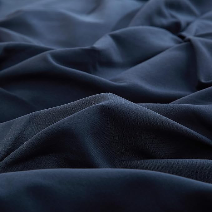 Full Size Bedding Set (1 Comforter + 2 Pillowcases) for Bedroom Boho Premium Microfiber 3 Pieces Comforter Set Washable for All Ages, Navy Blue, 80''x90''