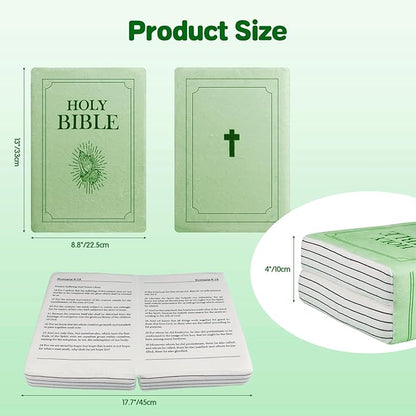 Bible Pillow Book Plush That Opens, Cozy Faith Bible Plushies, for Kids Adults Christian Gifts, Decoration for Bedrooms, Living Rooms (Green)