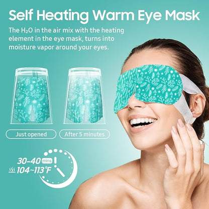30Packs Steam Eye Mask, Heated Eye Mask Warm Compress for Eyes, Self Heating Disposable Steam Mask for Home Sleep, Spa, Travel Essentials & Relaxation Gifts, Stocking Stuffers (Unscented)