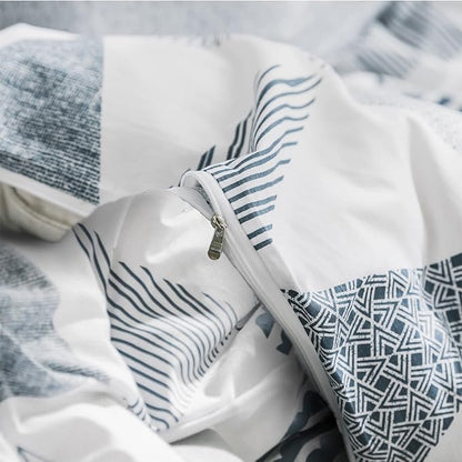 HighBuy Twin XL Size Comforter Set Dark Blue Triangle Comforter Teen Boys Lightweight Soft Bedding Sets Art Decor Comforter Set 3 Pieces Fluffy Boho Geometric Comforter Quilt with 2 Pillow Shams