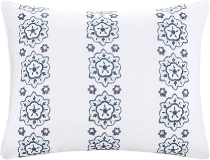 Intelligent Design Complete Bed In A Bag Casual Boho Comforter with Sheet Set Decorative Pillow, All Season Bedding Set, Twin XL, Loretta Navy 7 Piece