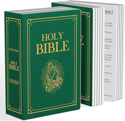 Holy Bible Pillow, Bible Pillow Book Plush That Opens, Home Aesthetic Room Decorative, Soft Stuffed Pillows, Christmas Cartoon Throw Pillows (Green)