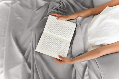 Twin 4 Piece Sheet Set - Comfy Breathable & Cooling - Ultra-Soft Hotel Luxury Bedding Set with 8-16 Inch Deep Pockets - 1 Flat & 1 Fitted Sheet & 2 Pillowcases - Wrinkle Free & Easy Care - Light Grey