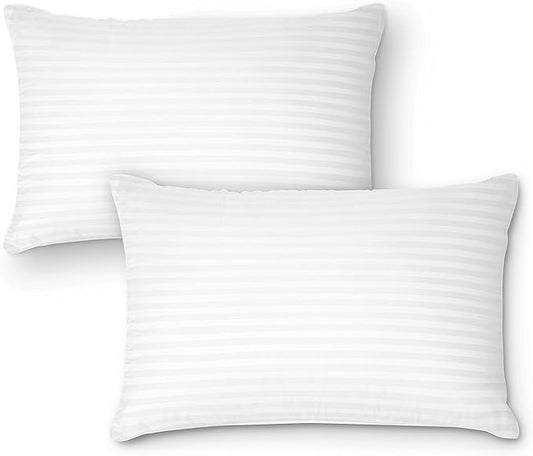 Premium Gel Pillow Loft (Pack of 2) Luxury Plush Soft Bed Pillows for Home, Hotel Collection [Good for Side and Back Sleeper] Cotton Cover Dust Resistant & Hypoallergenic - Queen Size White
