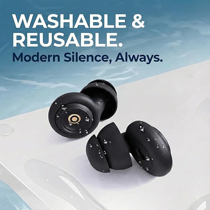 50dB Noise Cancelling Ear Plugs for Sleeping - Reusable High-Fidelity Earplugs for Snoring, Concerts, Travel, Side Sleepers, Silicone Ear Plugs with 10 Comfort Tips
