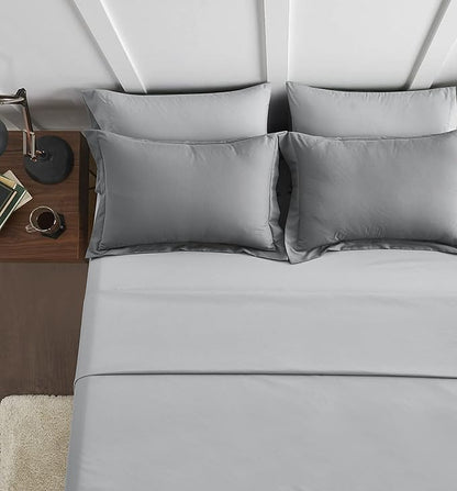 Maple&Stone Twin XL Comforter Set 5 Pieces Bed in a Bag - Down Alternative Bed Set with Sheets, Pillowcase & Sham, Soft Reversible Duvet Insert for Twin XL Bed, Dark Grey & Light Grey