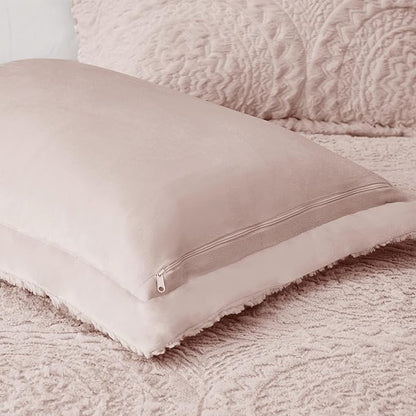 Madison Park Ultra Soft Luxury Premium Plush Comforter Mini Modern All Season Down Alternative Bedding Set with Matching Sham, Twin, Blush