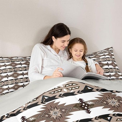 Erosebridal Western Boho Queen Comforter Set,Aztec Quilt,Ethnic Tribal Arrow Bedding Set Country Decor Western Duvet Insert,Western Room Decor for Bedroom Boho Living Room Decor,Southwestern Decor