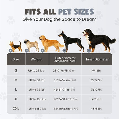 Bolster Dog Bed, Large Orthopedic Dog Bed with Memory Foam, Spacious Pet Couch Bed with Supportive Structure, Removable Washable Cover, Durable and Stylish Dog Bed for Large Dogs
