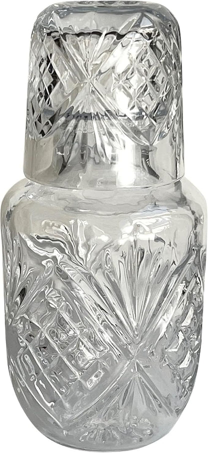 Lily's Home 18 oz Water Carafe, Bedside Water Carafe for Nightstand or Guest Bedroom, Clear Mouthwash Dispenser for Bathroom, Stay Hydrated Convenient Carafe