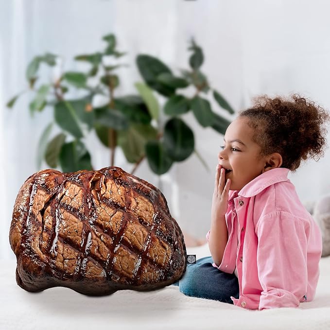 All About Vibe Attractive Grill Marked Steak Plush Pillow, Gift for Steak Lovers, Birthday & Anniversary - 16" Small