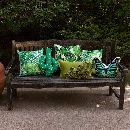 JWH 3D Butterfly Pillow Decorative Animal Throw Pillow Aesthetic Stuffed Plush Accent Pillow Case Colorful Pillowcase Cute Cushion Bed Couch Bedroom 13x15 Inch Black Green