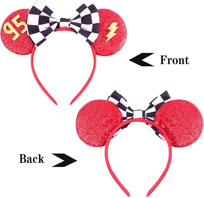 Cars Mouse Ear Headbands,Sparkle Mouse Ears Headband for Women Girls Cartoon Costume Cosplay Decoration (95)