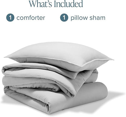 Bare Home Comforter Set - Twin/Twin Extra Long - Ultra-Soft - Goose Down Alternative - Premium 1800 Series - All Season Warmth Comforter (Twin/Twin XL, Cloud Grey)