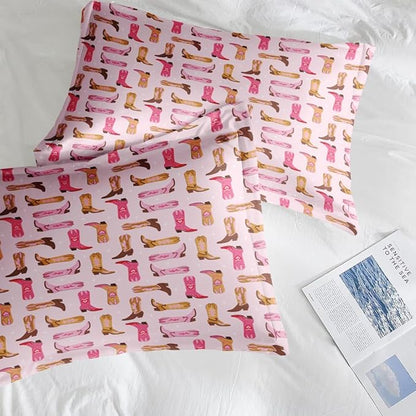 Comforter Set Twin Size, Retro Cowgirl Western Soft 2 Pcs Bedding for Kids and Adults, Vintage Cowboy Aesthetic Comforter Set with Pillowcase, for Bedroom Bed Decor