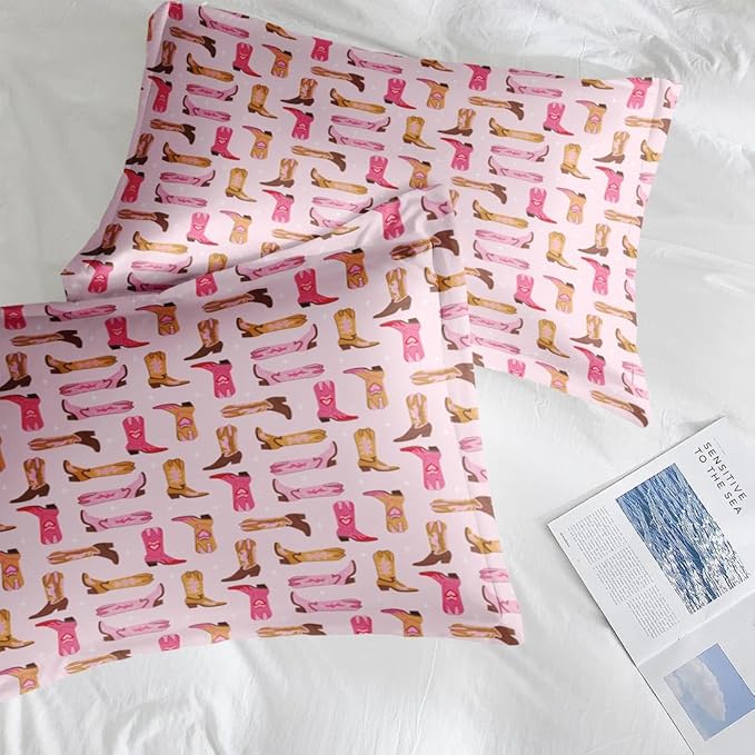 Comforter Set Full Size, Retro Cowgirl Western Soft 3 Pcs Bedding for Kids and Adults, Vintage Cowboy Aesthetic Comforter Set with 2 Pillowcases, for Bedroom Bed Decor