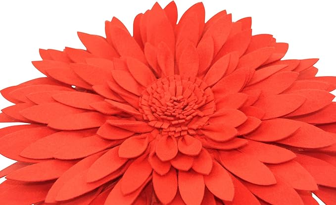 Contempo Lifestyles 3D Daisy & Sunflower Decorative Pillow - Couch & Bed Flower-Shaped Pillow, Coral - Gift for Her