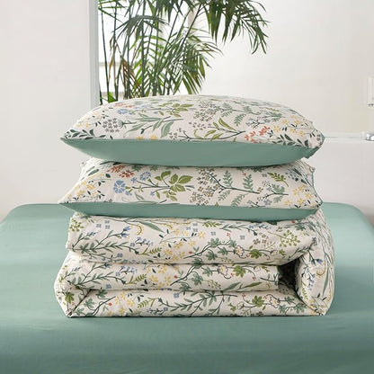 Queen Floral Comforter Set Soft Cute Floral Bedding Comforter Sets Garden Style Red Flower Print Botanical Flowers Comforter Set for All Seasons 1 Comforter and 2 Pillowcases