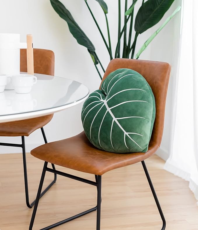 Green Philosophy Co. Philodendron Gloriosum Leaf Pillow - Moody Green