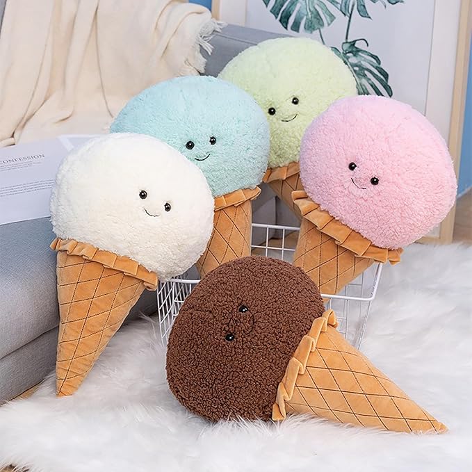 Five-Color Ice Cream Pillow - Soft and Skin-Friendly Fabric, Meticulous Craftsmanship (Blue)